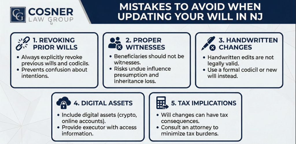Mistakes to avoid when updating your will